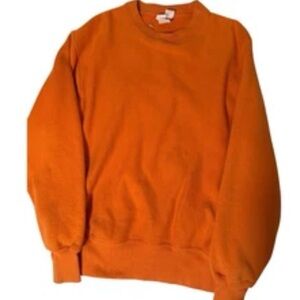 Men's Bright Orange Crewneck Pullover Sweater